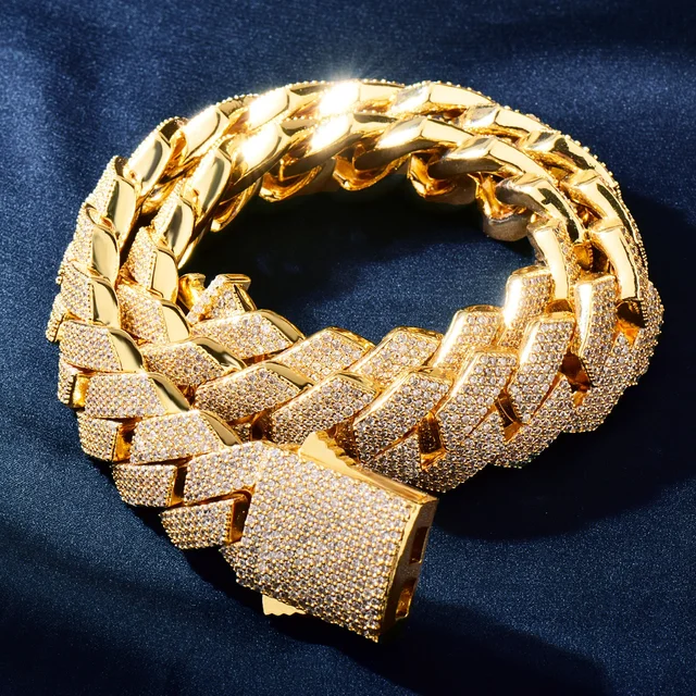 Miami Cuban Chain Gold/Silver/Rose Gold CZ Iced Out Necklace - Image 2