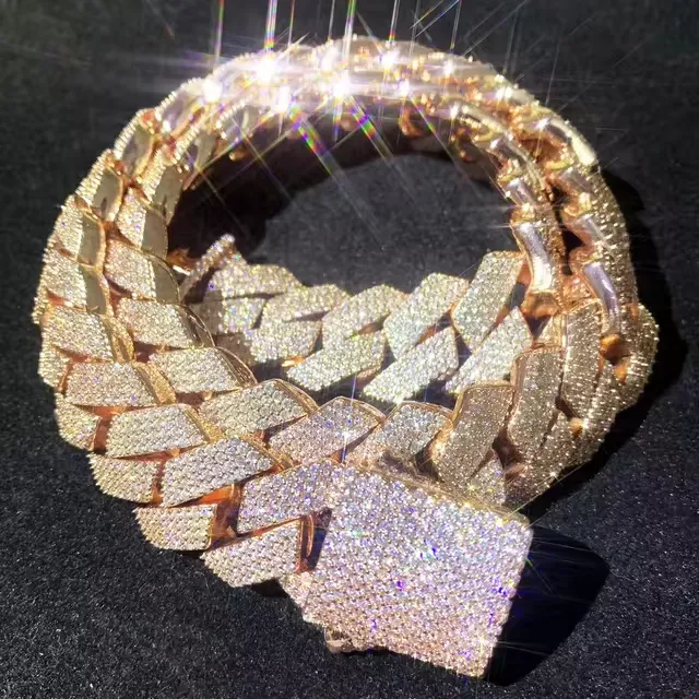 Miami Cuban Chain Gold/Silver/Rose Gold CZ Iced Out Necklace - Image 3