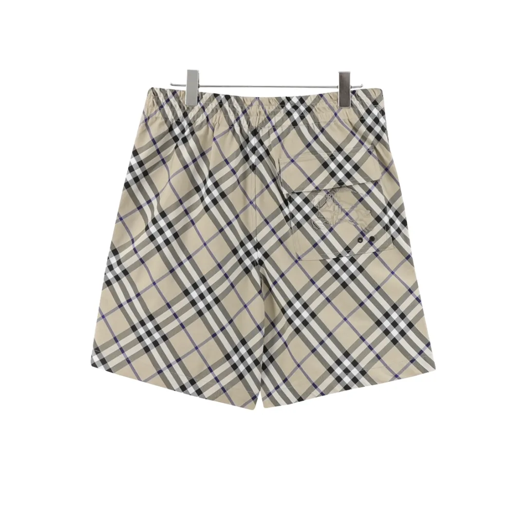 BUR Archive Check Knight Motif Shorts in Beige - 381 - bbr0000381 - Image 2