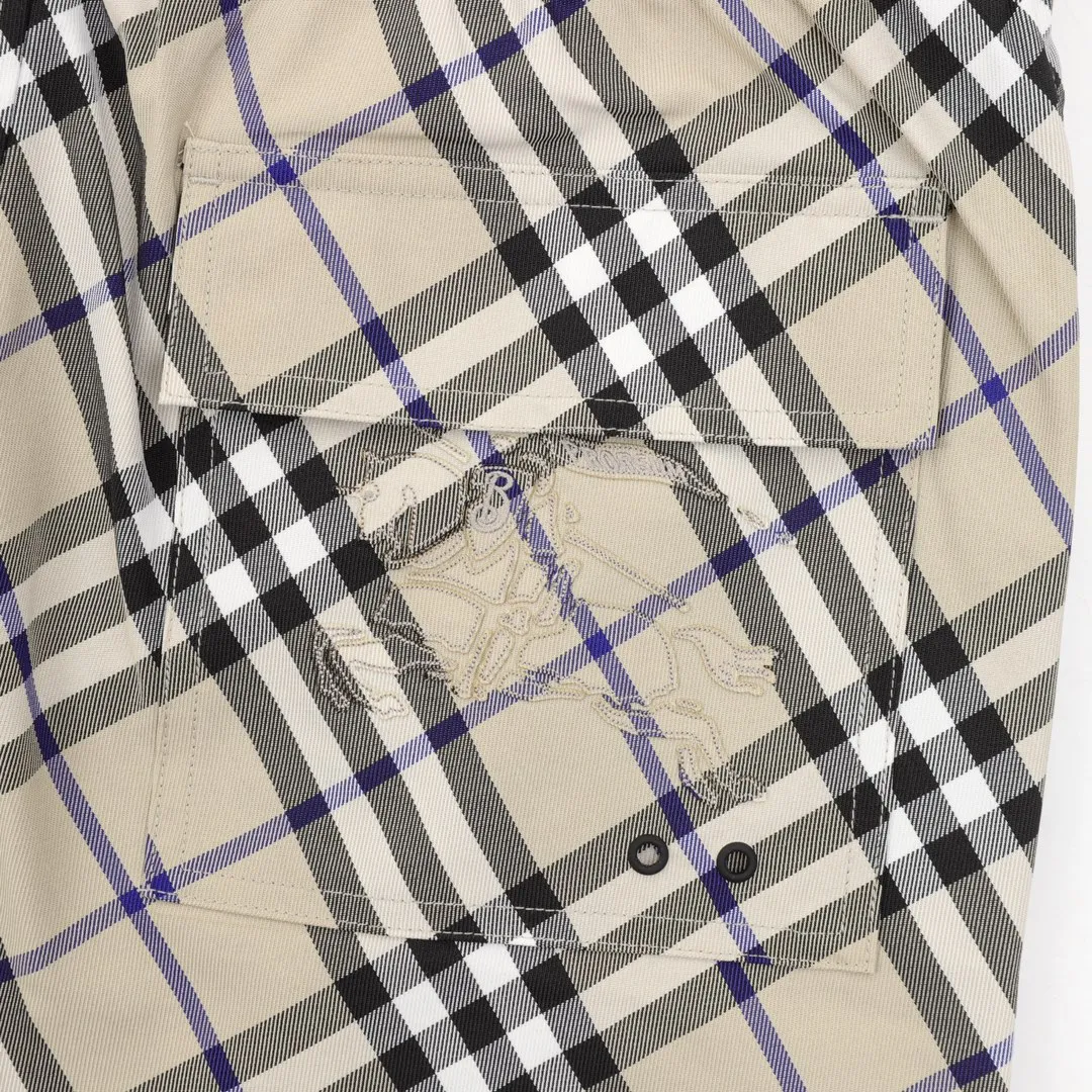 BUR Archive Check Knight Motif Shorts in Beige - 381 - bbr0000381 - Image 10