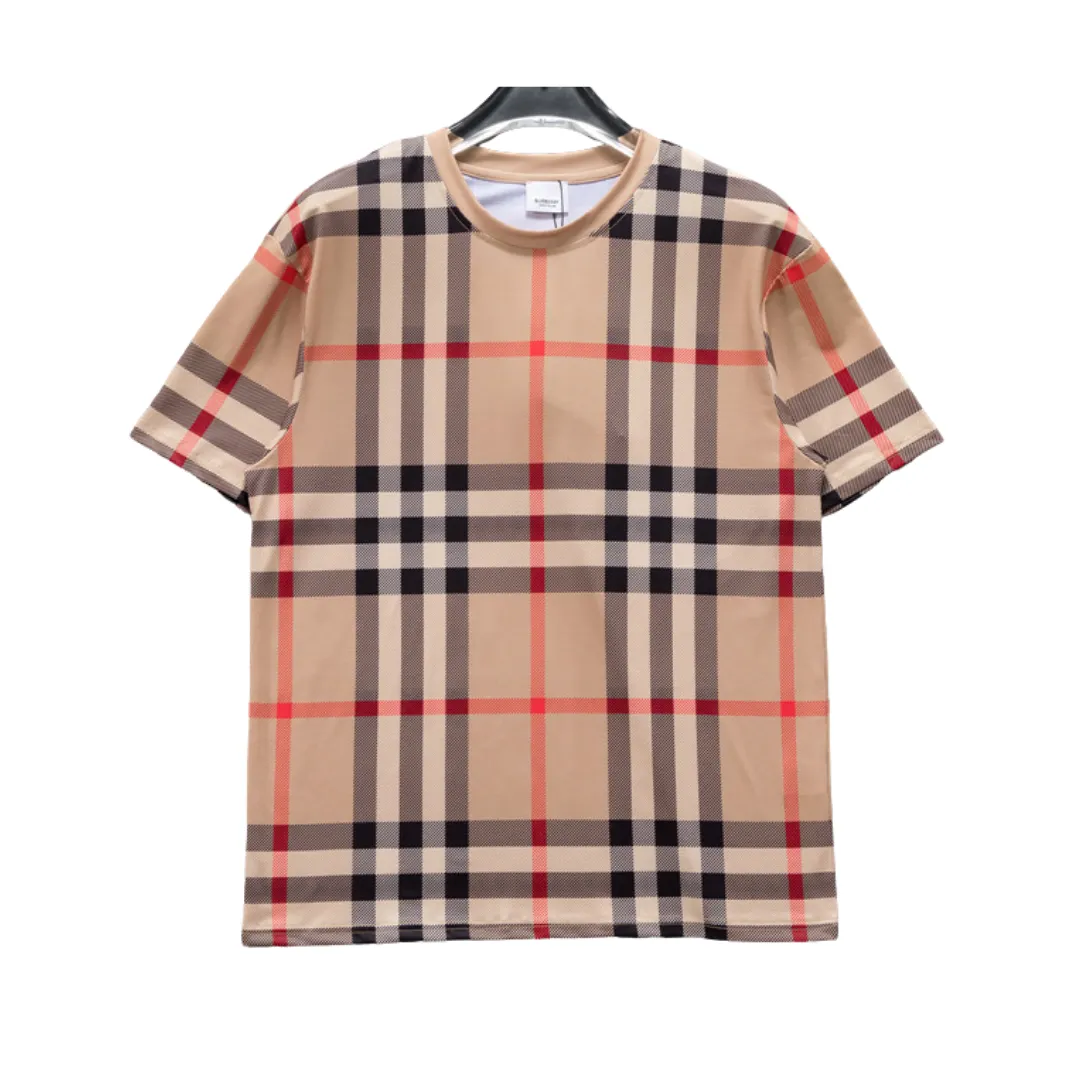 BUR Check Cotton Jacquard T-shirt in Beige - 382 - bbr0000382