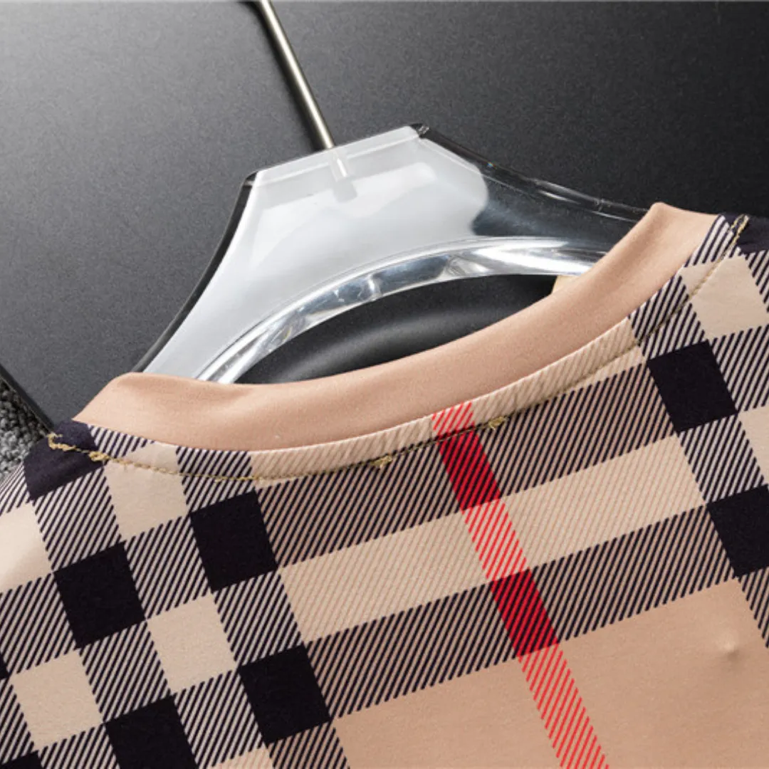 BUR Check Cotton Jacquard T-shirt in Beige - 382 - bbr0000382 - Image 6