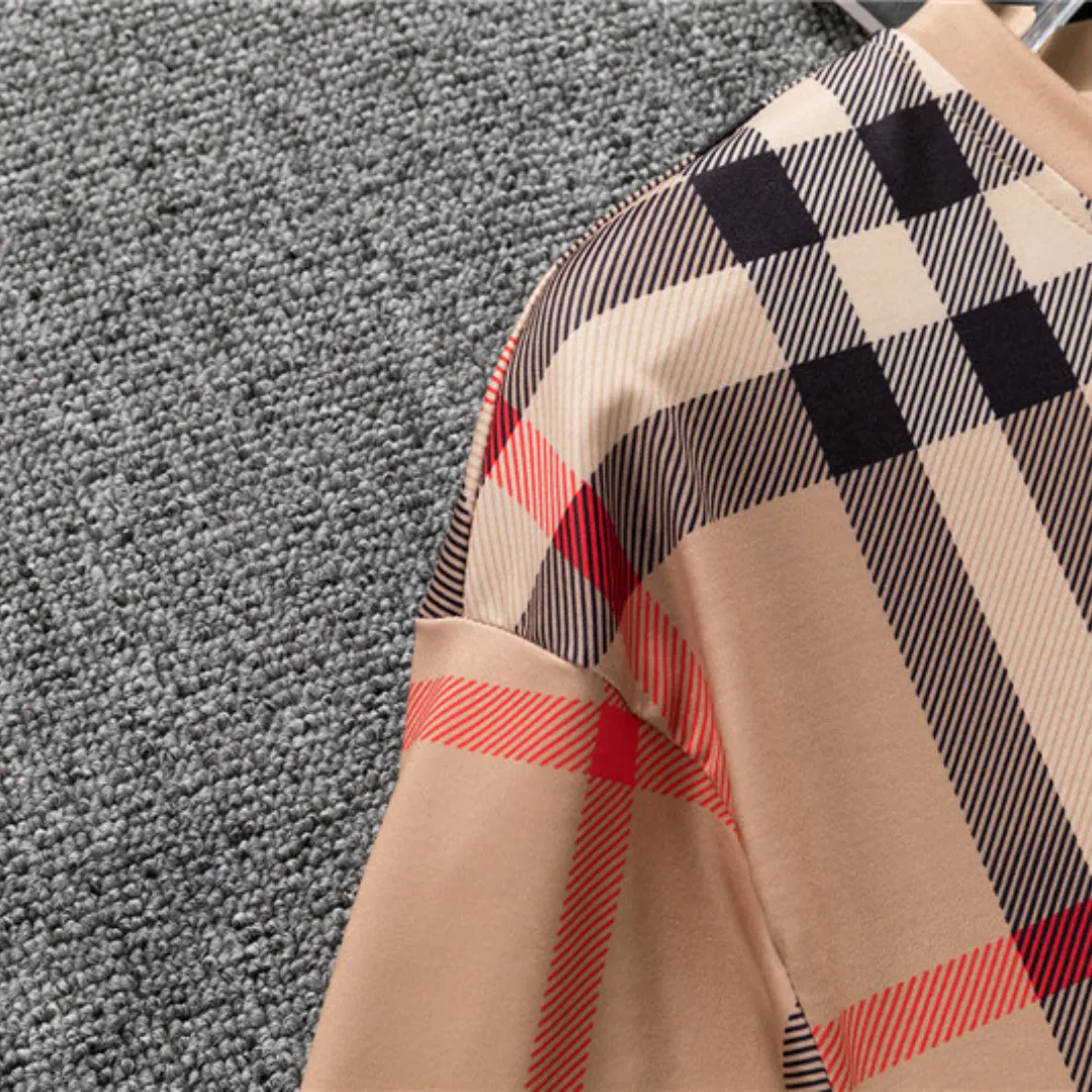 BUR Check Cotton Jacquard T-shirt in Beige - 382 - bbr0000382 - Image 7