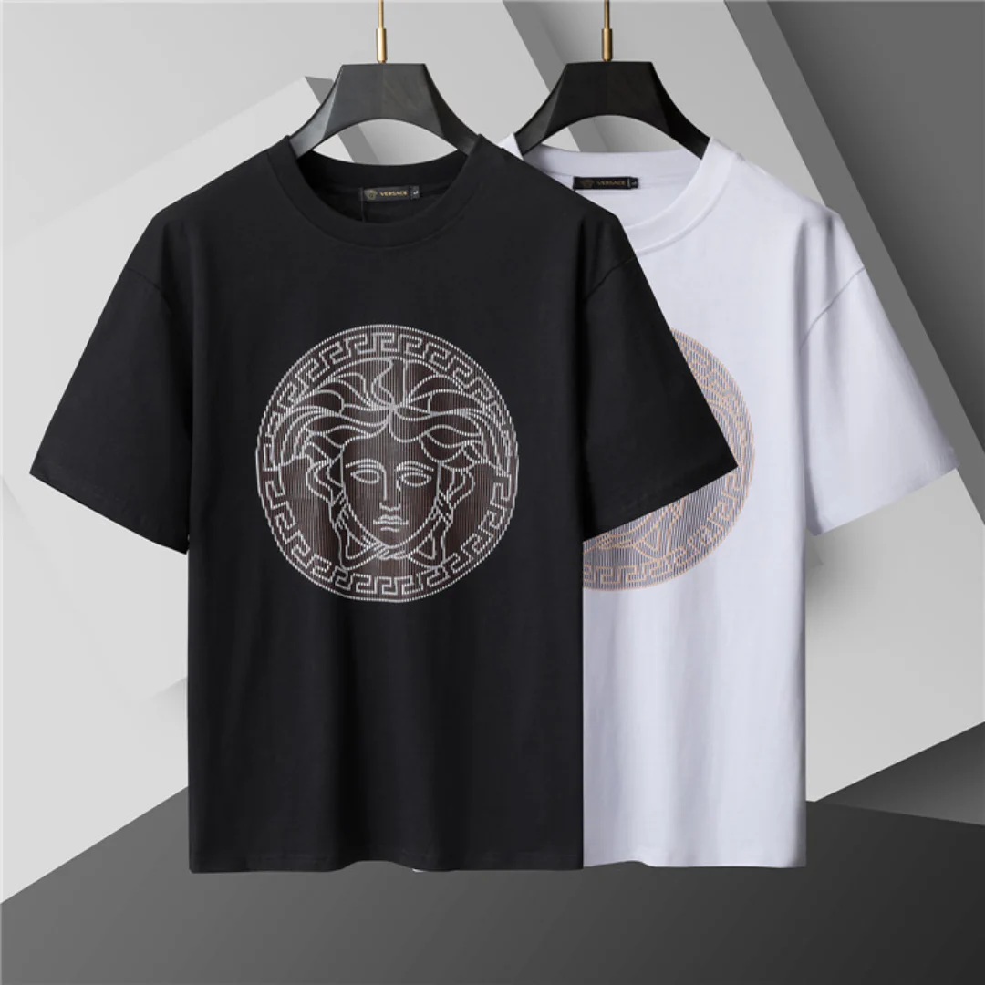 VS Medusa Head Cotton T-shirt in Black - vs0000081 - Image 4