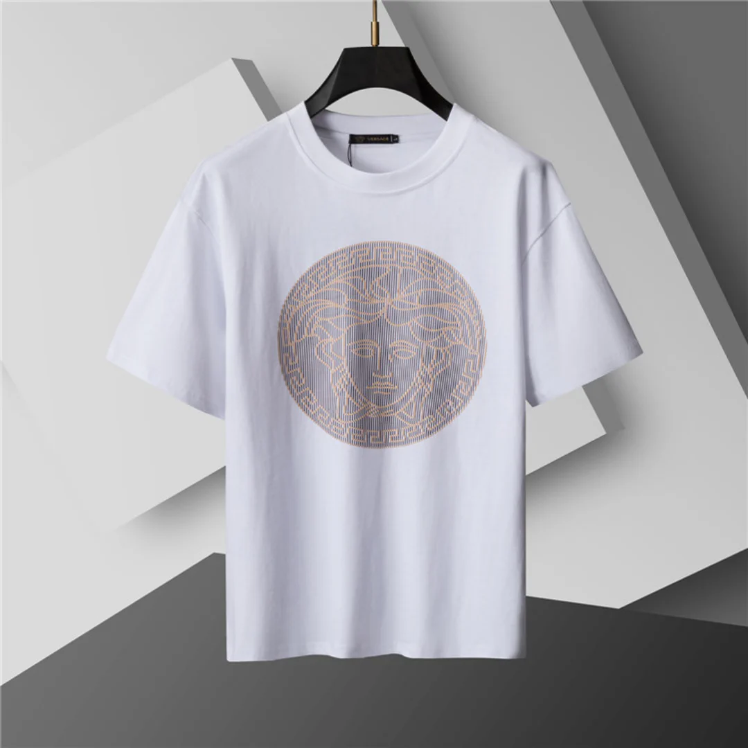 VS Medusa Head Cotton T-shirt in White - vs0000082 - Image 2