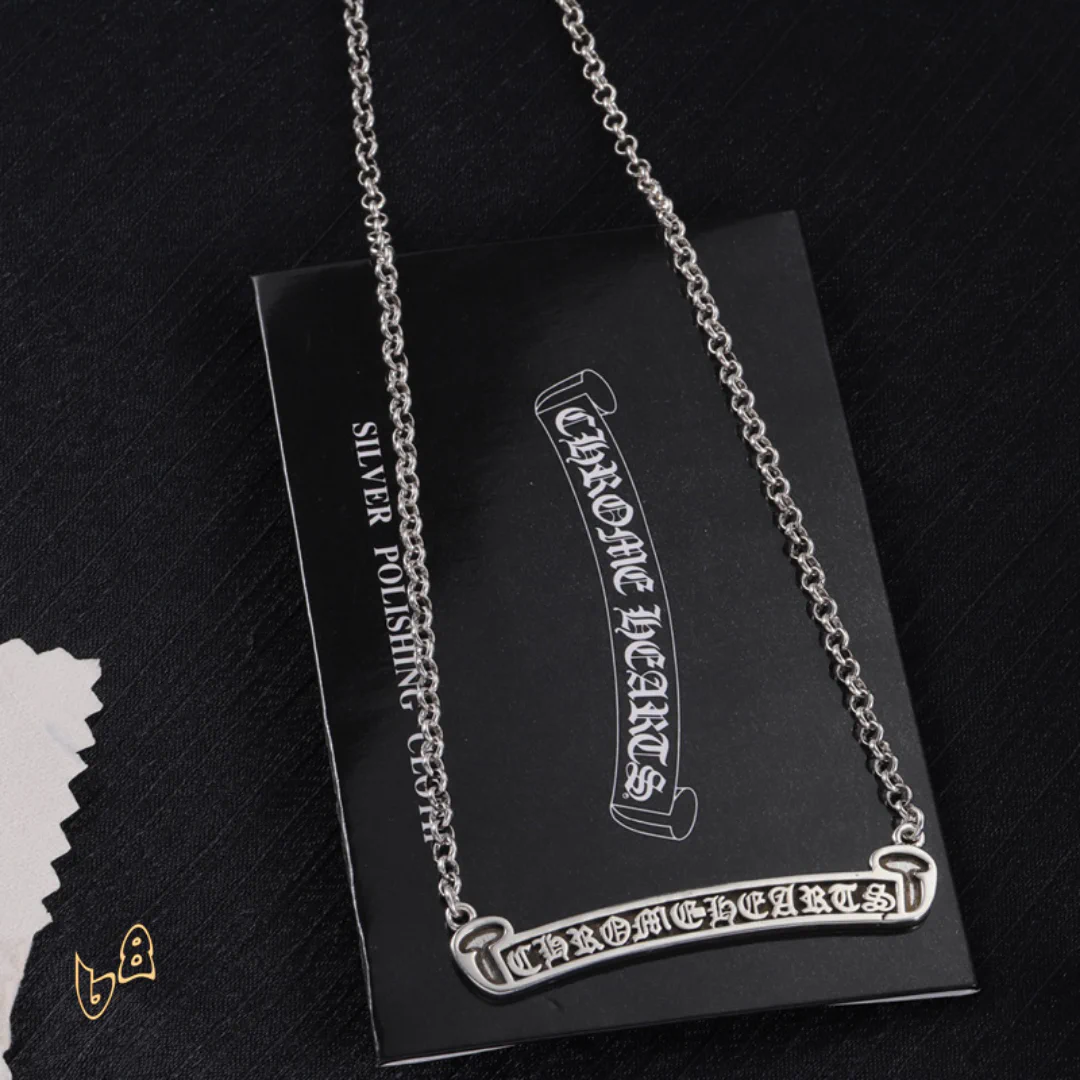 CH Scroll Label Chain Necklace - CH0019 - Image 4