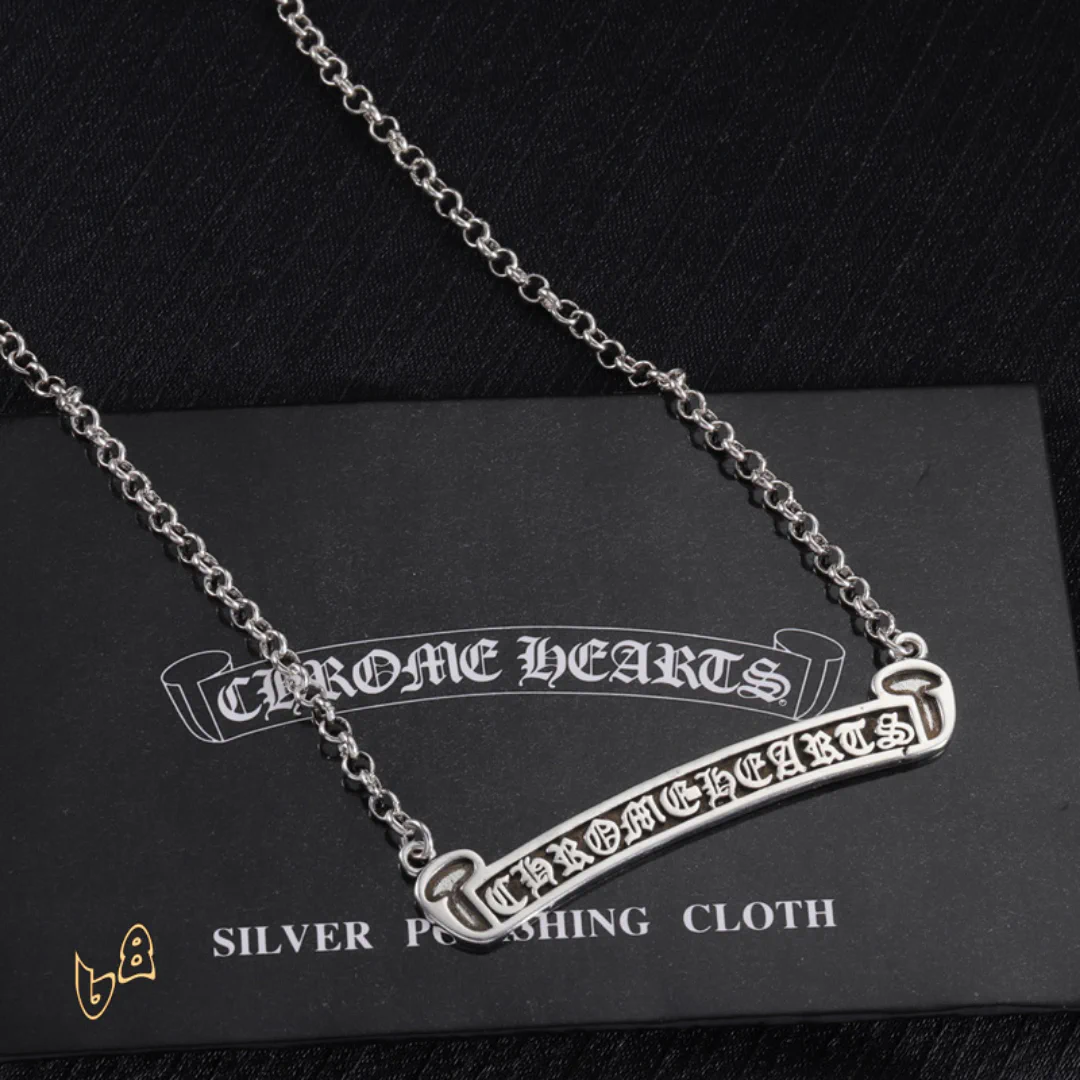 CH Scroll Label Chain Necklace - CH0019 - Image 2