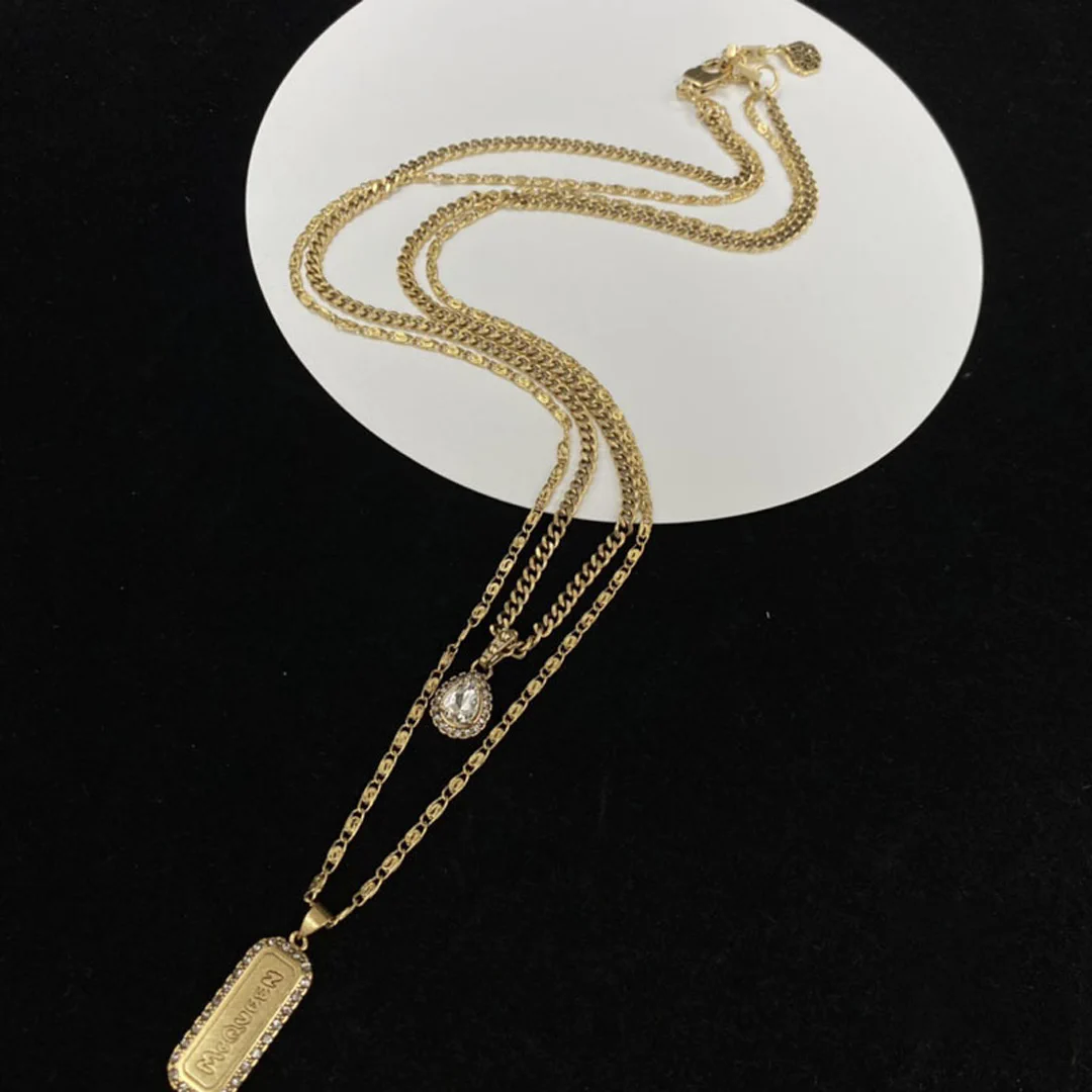 McQueen Logo Plaque Chain Necklace - MC0008