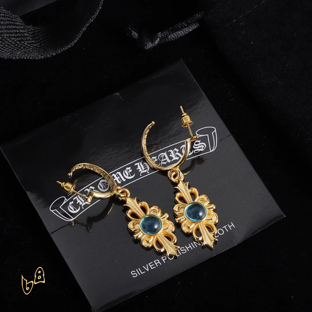 CH Gemstone Stud Earrings - CH0164 - Image 2