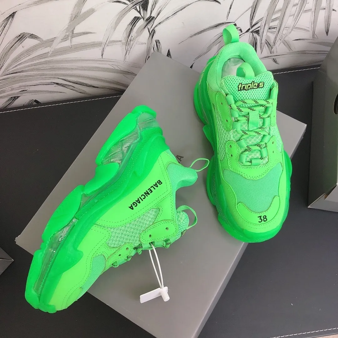BLCG Triple S Clear Sole Neon Green Shoes Sneakers - bl0000040 - Image 7