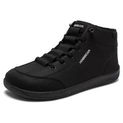 Lined Ankle Sneakers Artificial Leather Non-Slip Shoes