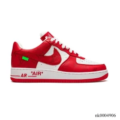 LV x AF 1 Virgil Abloh White/Red Shoes Sneakers – nk0004906