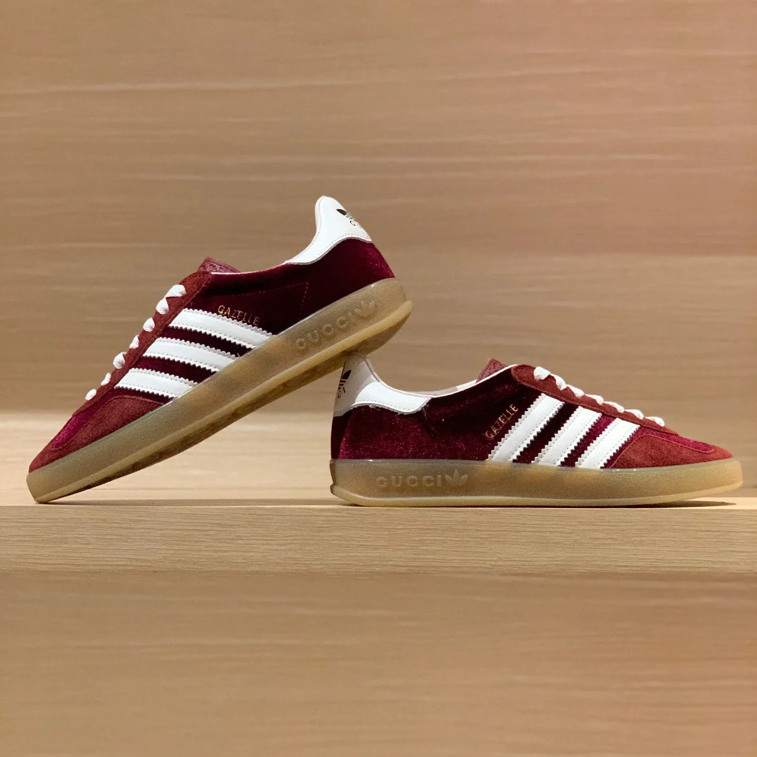 GG x AD Gazelle 'Burgundy Velvet' Shoes Sneakers – nk0004912 - Image 5