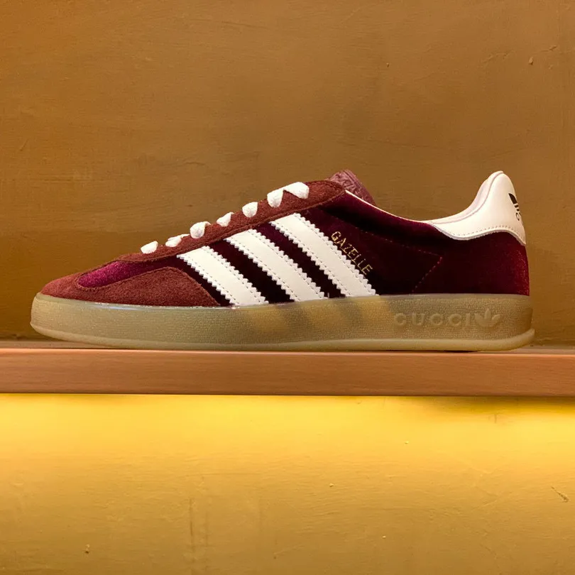 GG x AD Gazelle 'Burgundy Velvet' Shoes Sneakers – nk0004912 - Image 6