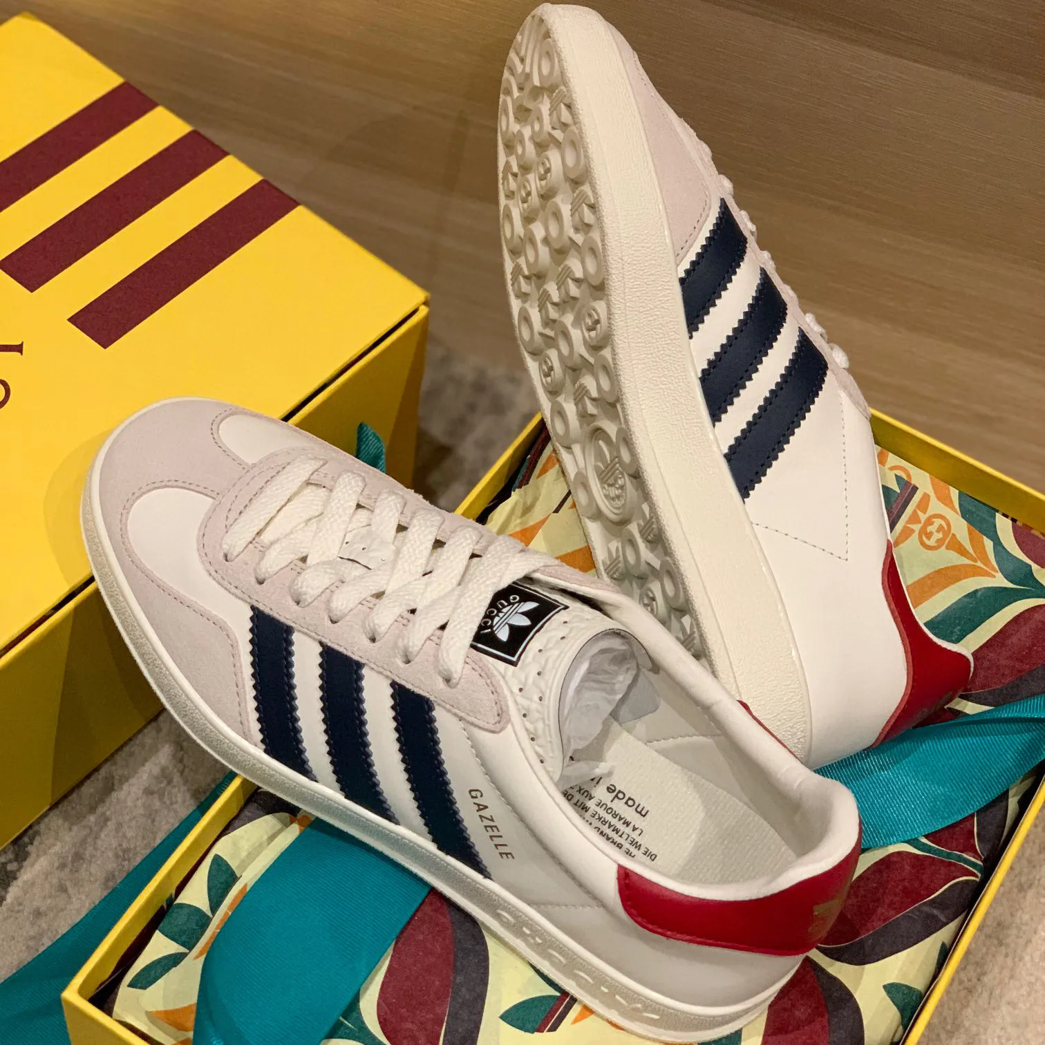 GG x AD Gazelle 'White' Shoes Sneakers – nk0004913 - Image 7