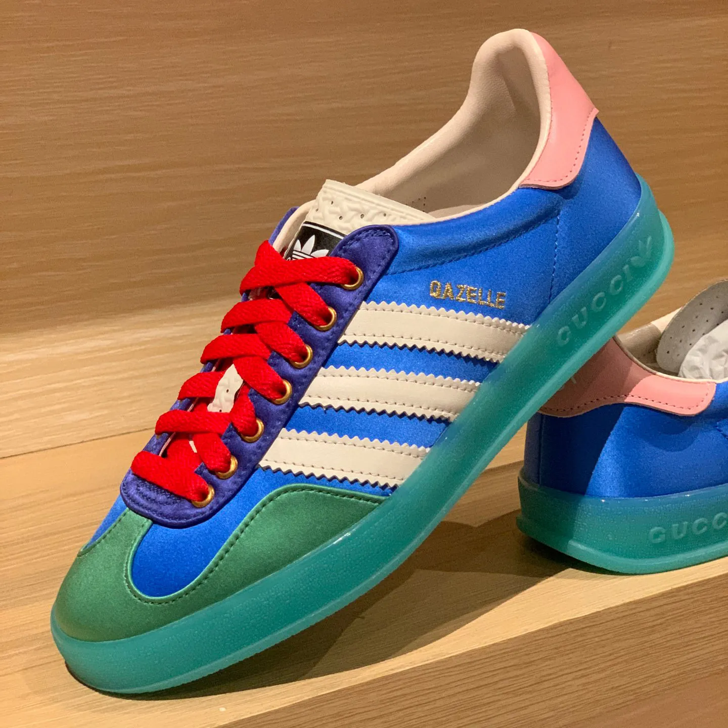 GG x AD Gazelle 'Light Blue Silk' Shoes Sneakers – nk0004914 - Image 5