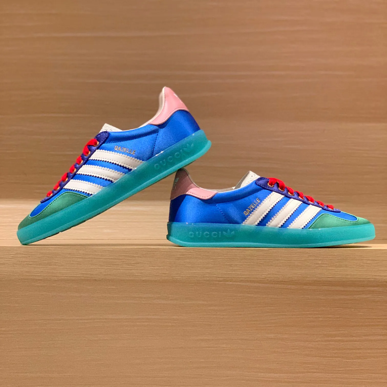 GG x AD Gazelle 'Light Blue Silk' Shoes Sneakers – nk0004914 - Image 3