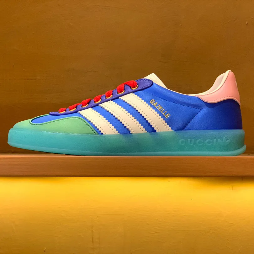 GG x AD Gazelle 'Light Blue Silk' Shoes Sneakers – nk0004914 - Image 4