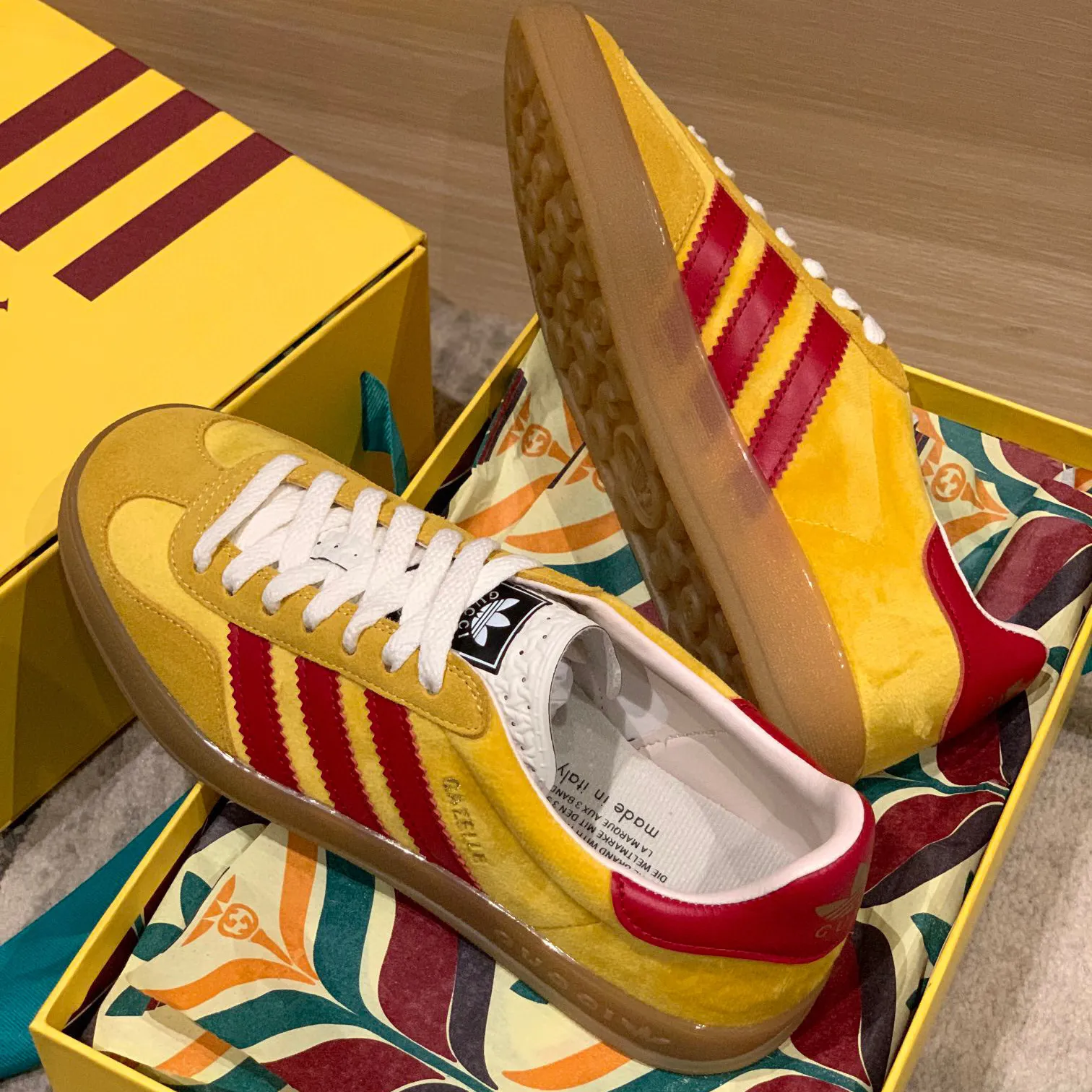 GG x AD Gazelle 'Yellow Red' Shoes Sneakers – nk0004917 - Image 9