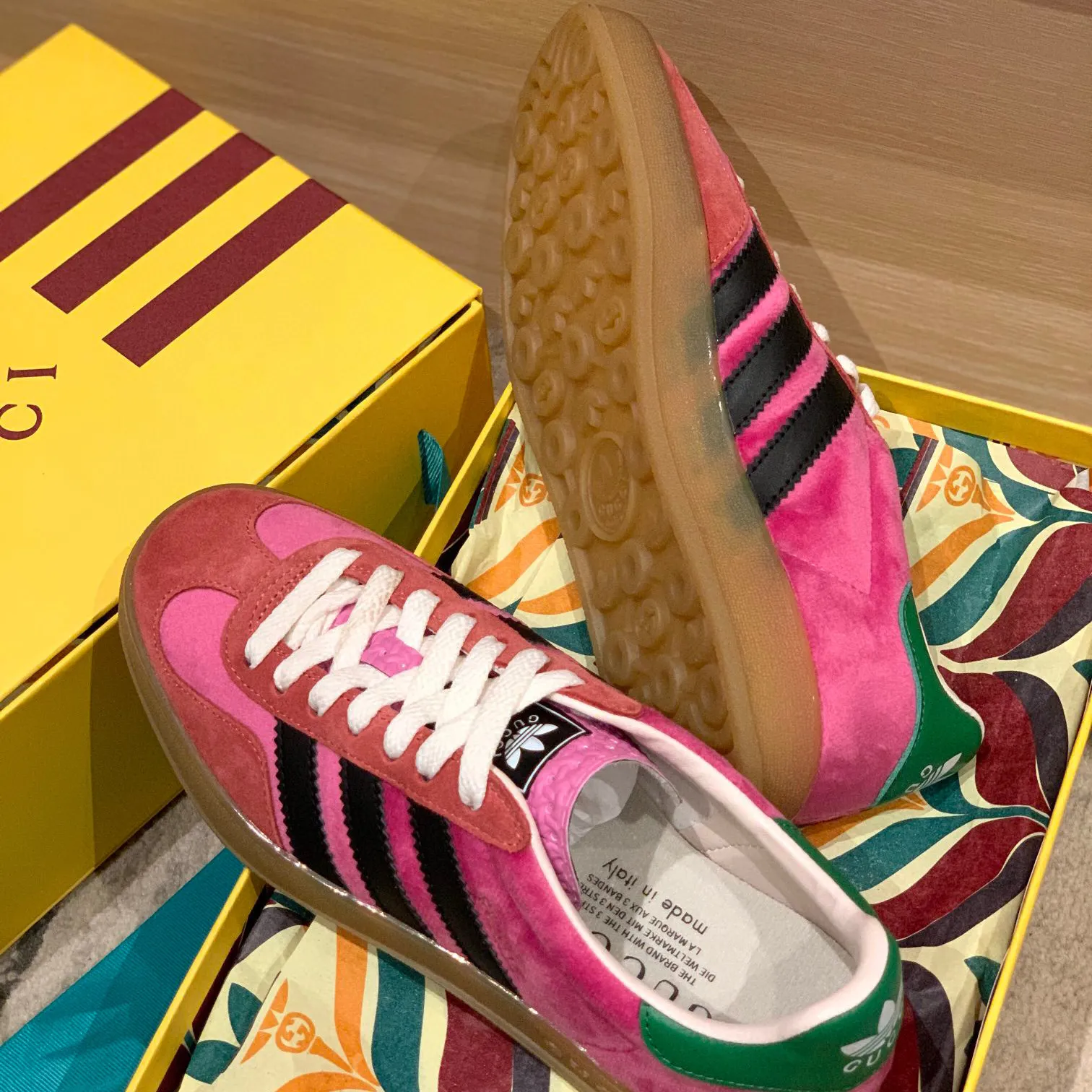 GG x AD Gazelle 'Pink Rose' Shoes Sneakers – nk0004918 - Image 7