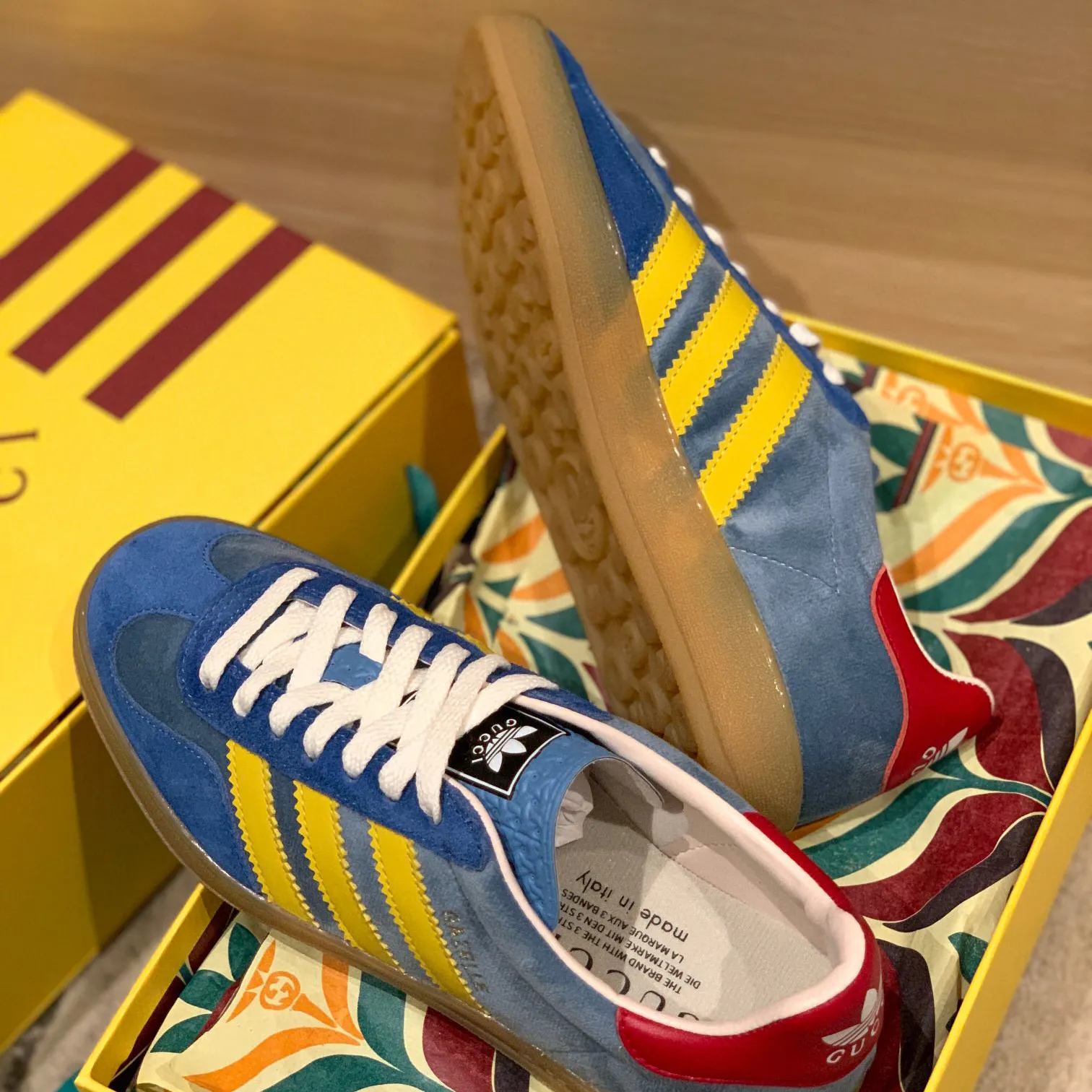 GG x AD Gazelle 'Light Blue Suede' Shoes Sneakers – nk0004919 - Image 4