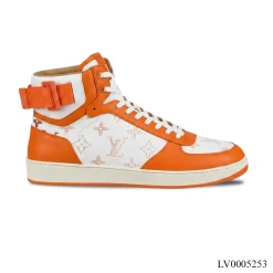 LV Rivoli Orange White High Tops Shoes Sneakers – LV0005253