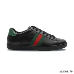 GG Ace Black Leather Shoes Sneakers – nk0005179