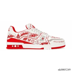 LV Trainer Graffiti White Red Shoes Sneakers – nk0005249